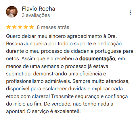 Avaliação de Flavio Rocha no Google