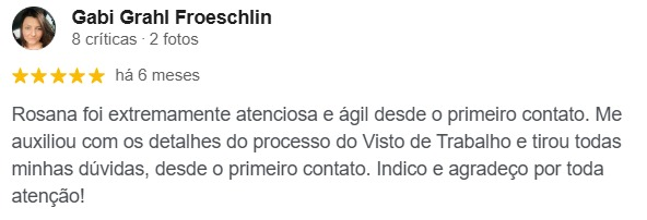 Avaliação de Gabi Grahl Froeschlin no Google
